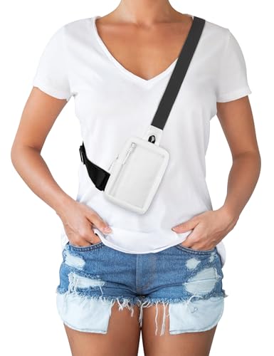 Peicees Mini Sling Bag for Men Women Crossbody Bag Travel Running Phone Daypack Shoulder Bags White - Image 1