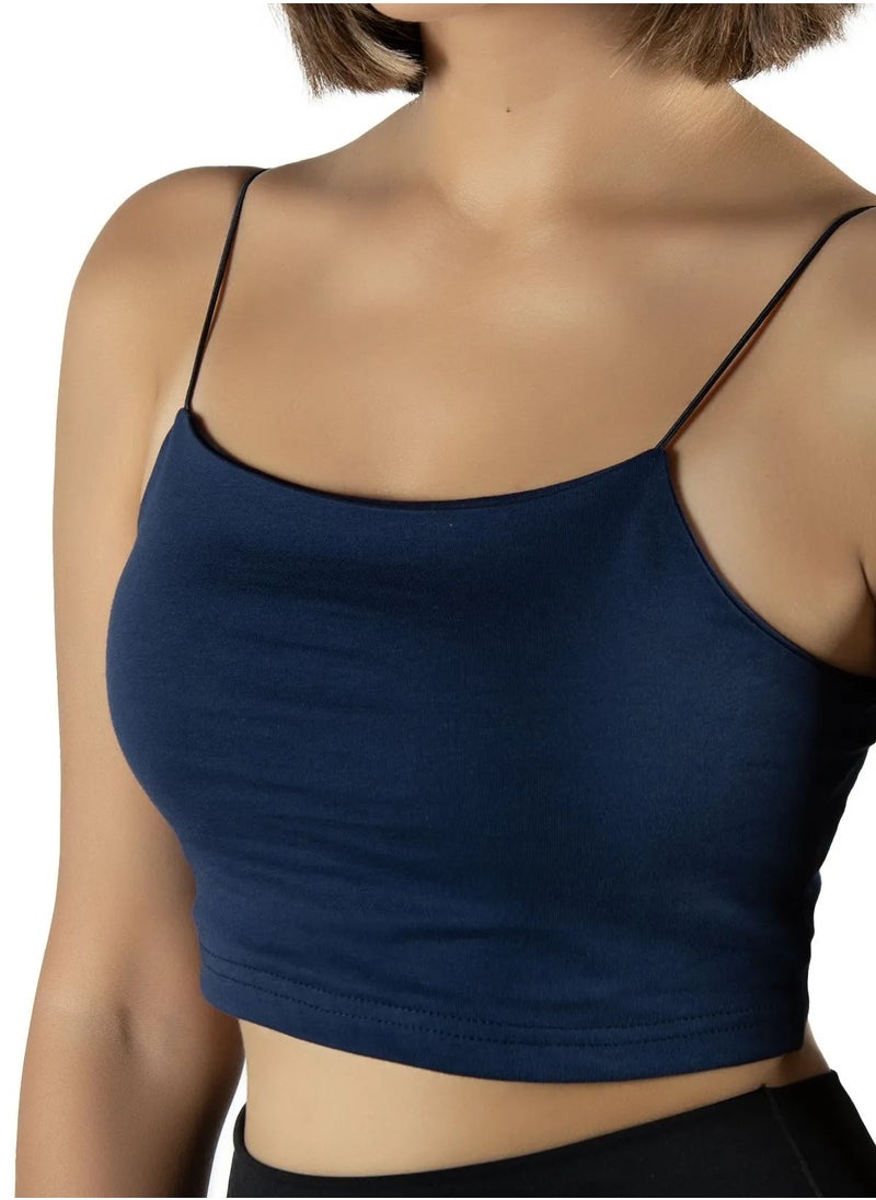 Vicino - Vicino comfortable women's top made of Lycra, suitable for exercise, fitness and outings, in various sizes, navy blue - Image 1