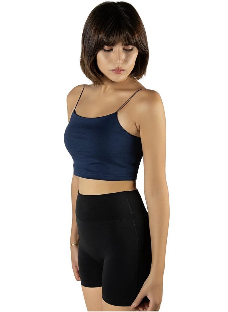 Vicino - Vicino comfortable women's top made of Lycra, suitable for exercise, fitness and outings, in various sizes, navy blue - Image 1