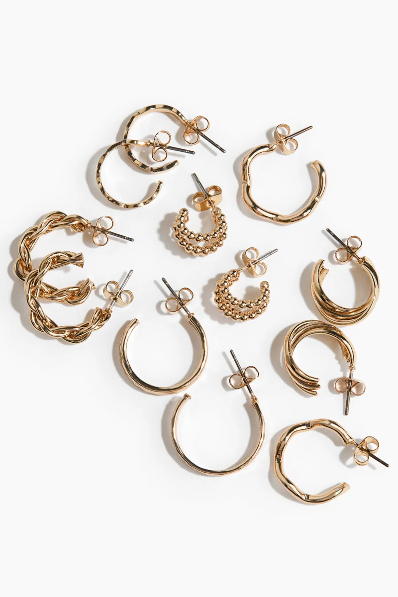 H&M  6 pairs hoop earrings for Women | Best Price UAE