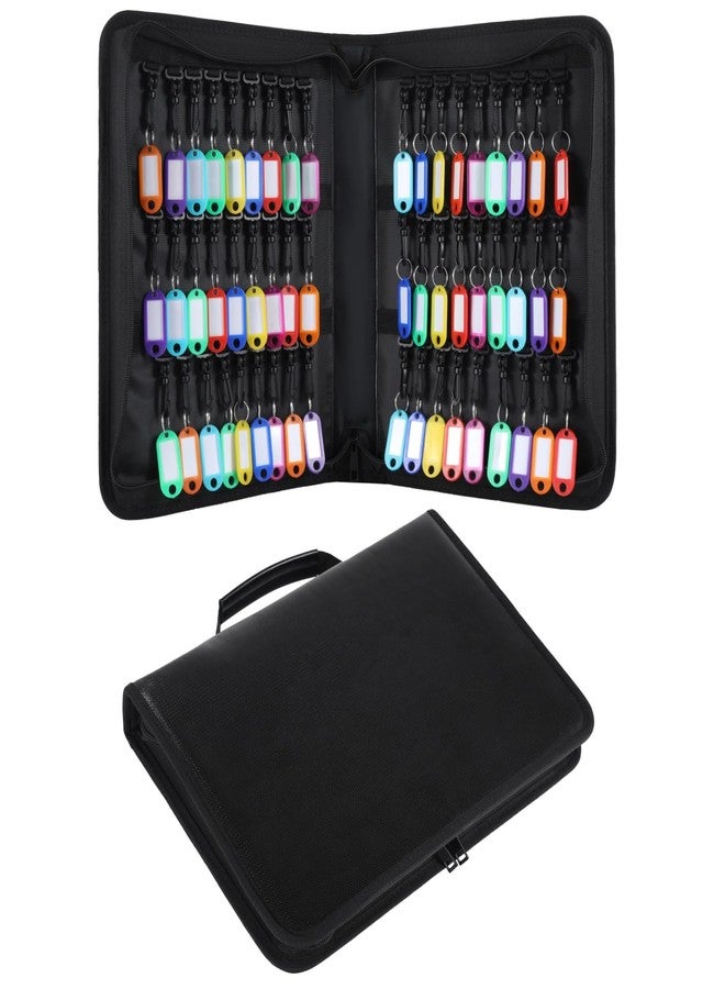 OMISTAR Key Organizer Case with 54 Tags, Fireproof Waterproof Portable Key Storage Bag, Zippered Key Holder Binder with Color-Coded Tags for Hotels, Real Estate, Car Sales, Property Management - Image 2