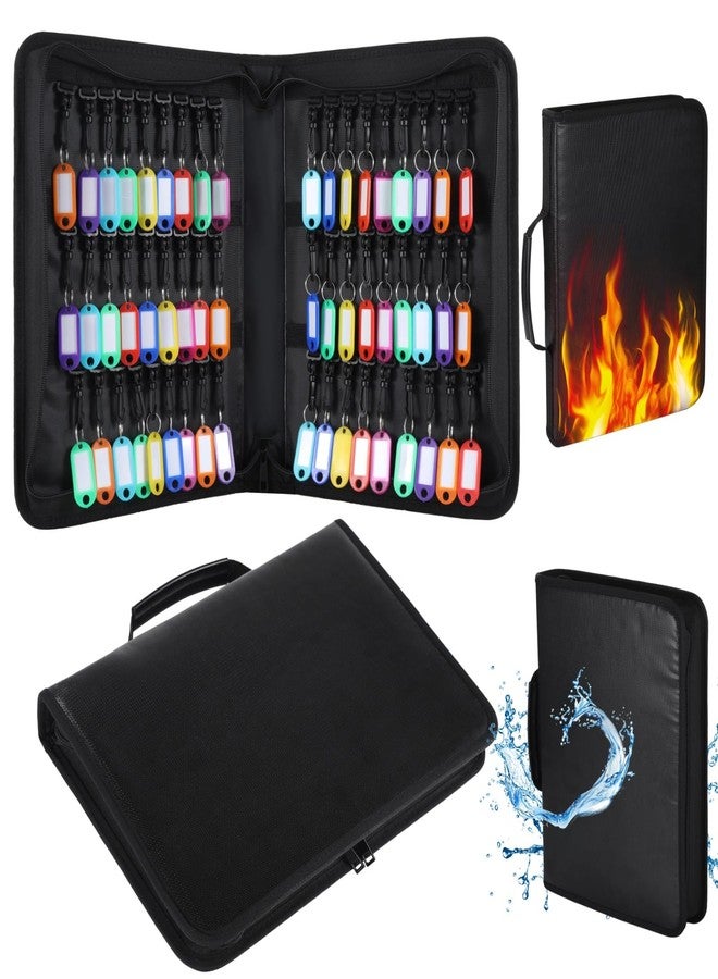 OMISTAR Key Organizer Case with 54 Tags, Fireproof Waterproof Portable Key Storage Bag, Zippered Key Holder Binder with Color-Coded Tags for Hotels, Real Estate, Car Sales, Property Management - Image 1