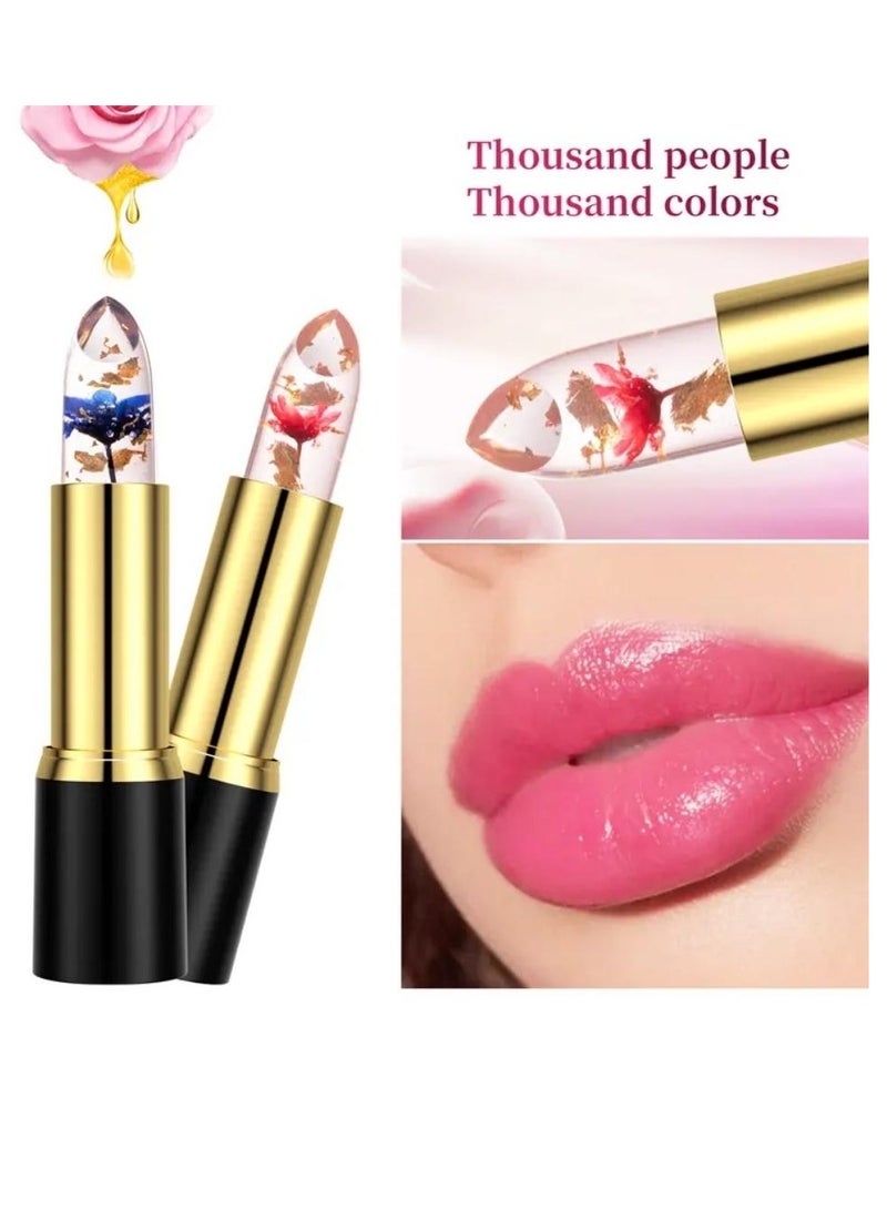 HelloKiss Jelly Flowers Color Changing Lipstick Temperature Change Lip Balm Long Lasting Moisturizer Lip Gloss Color Change Lipstick Crystal Jelly Flower Lipstick Lasting Moisturizer Color Change Lip Balm 01 - Image 5