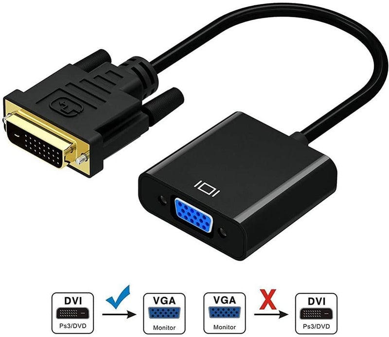 ETZIN DVI to VGA Adapter,1080p Active DVI-D to VGA Adapter Converter 24+1 Male to Female Adapter -EPl-225TC-01. - Image 2