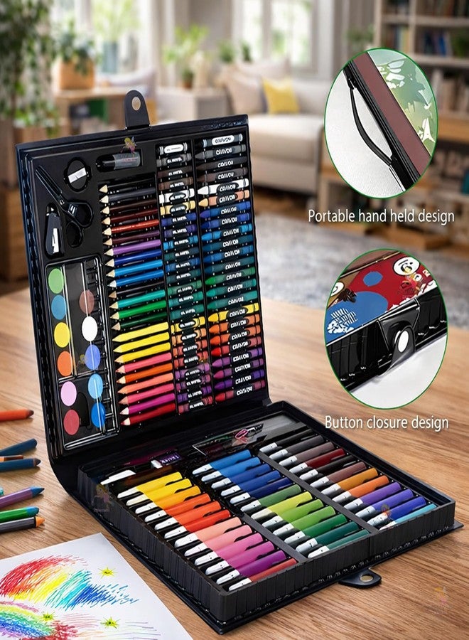 WISHKEY 150 Pieces Colour Set Kit for Kids, Complete Stationery Items and Colour Pencil Set in Portable Case, Creative Birthday Gift for Kids and Gift for Girls Age 12-14 Years - Image 5