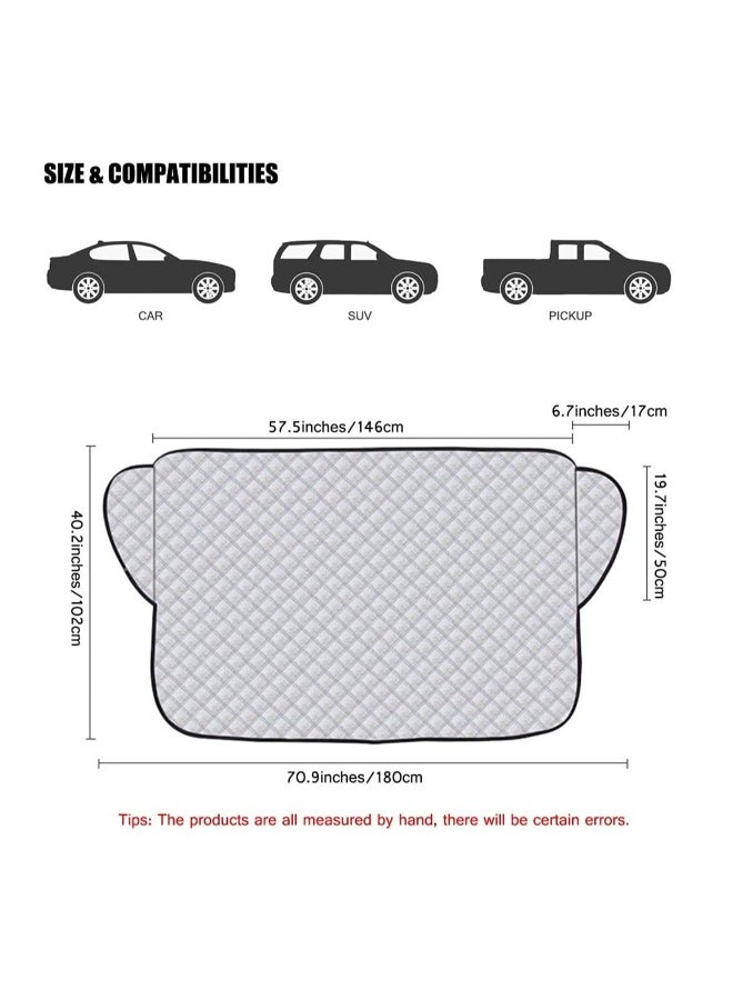 Generic Car Sun Shade, SYOSI Front Car Windshield Sunshade, Windscreen Cover UV Magnetic Windshield Protector Dust Water Resistant Snow Ice Cover for All Weather (57.5 * 40.2 inch) - Image 5