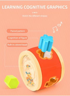 GROIC Baby Drum with 2 Toy Drum Sticks,Musical Instrument for Toddlers with Figure cognition maze game,Educational Toys for Sensory Development Through Play and Sound  - Image 3