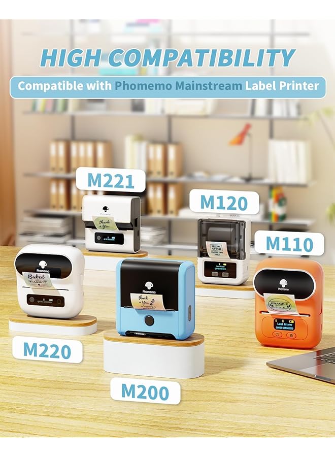 erorex Thermal Labels Green On Clears Sticker Label For M110 M221 M220 M120 M200 Label Printer 1.57 Inch X1.18 Inch 40X30Mm 230 Labels Roll For Barcode Address Mailing Logo Business Home Tag - Image 2