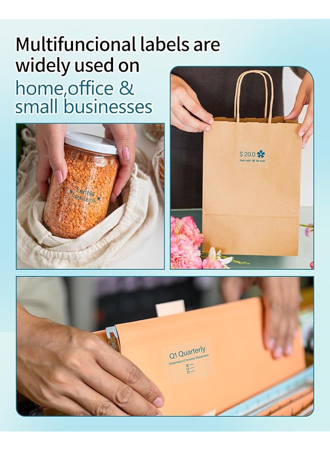 erorex Thermal Labels Green On Clears Sticker Label For M110 M221 M220 M120 M200 Label Printer 1.57 Inch X1.18 Inch 40X30Mm 230 Labels Roll For Barcode Address Mailing Logo Business Home Tag - Image 4