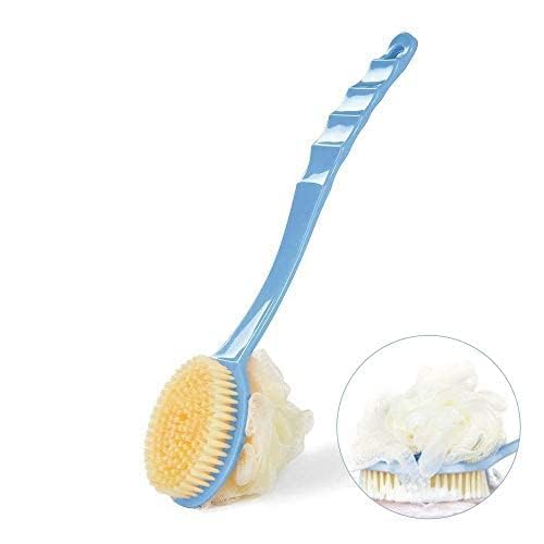 Incrizma Plastic Shower Body Brush with Bristles and Loofah Mesh Sponge with Curved Long Handle for Skin Exfoliating Bath for Men's and Women's (Random Color) - Image 4