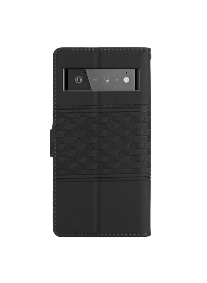 اس-توب جراب لهاتف Google Pixel 6 Pro مصنوع من الجلد المنقوش بالألماس مع حبل تعليق - Image 3