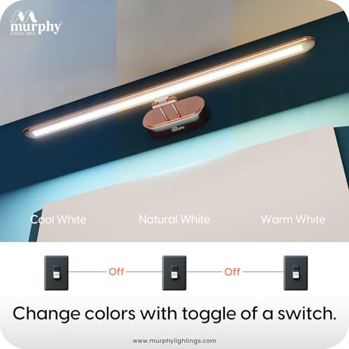 Murphy 6W 3-in-1 Color Changing Full Copper Finish LED Mirror Picture Wall Light,Bathroom Vanity Led Mirror Light with 2 Year Warranty (Cool White/Warm White/Natural White)-Pack of 3 - Image 4