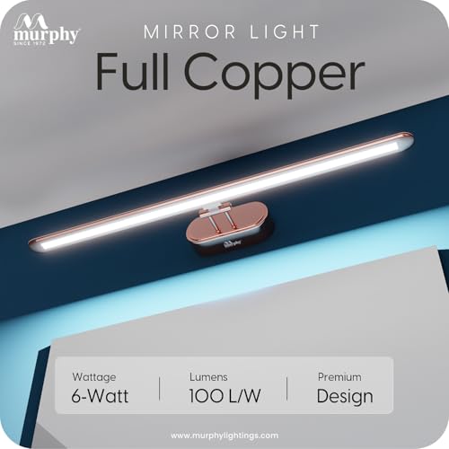 Murphy 6W 3-in-1 Color Changing Full Copper Finish LED Mirror Picture Wall Light,Bathroom Vanity Led Mirror Light with 2 Year Warranty (Cool White/Warm White/Natural White)-Pack of 3 - Image 2