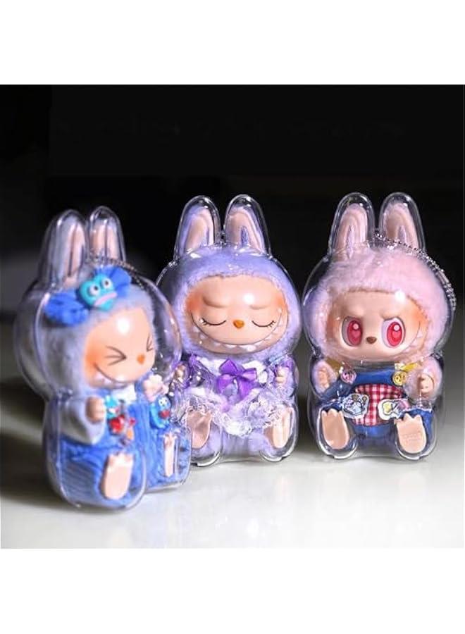 Generic Labubu protective case - Labubu case,Labubu Keychain Plush Figure Doll Protective Cover,Labubu Clear Dust Cover Figure Display Bag,Protective Cover for Labubu Plush Figure Doll(Style B Sitting) - Image 2