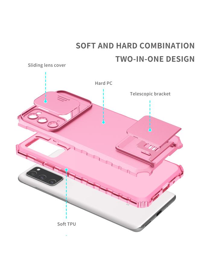 اس-توب جراب لهاتف Samsung Galaxy S20 FE مع حامل مجسم وغطاء منزلق وغطاء حماية منزلق - Image 3