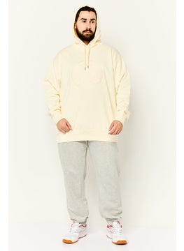 GANT Men Embroidered Logo Long Sleeve Hoodie, Cream  - Image 3