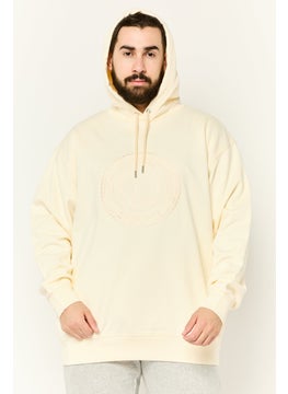 GANT Men Embroidered Logo Long Sleeve Hoodie, Cream  - Image 1