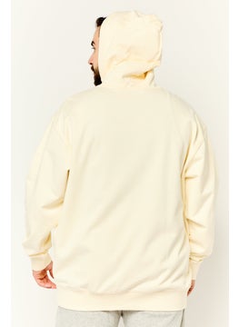 GANT Men Embroidered Logo Long Sleeve Hoodie, Cream  - Image 4