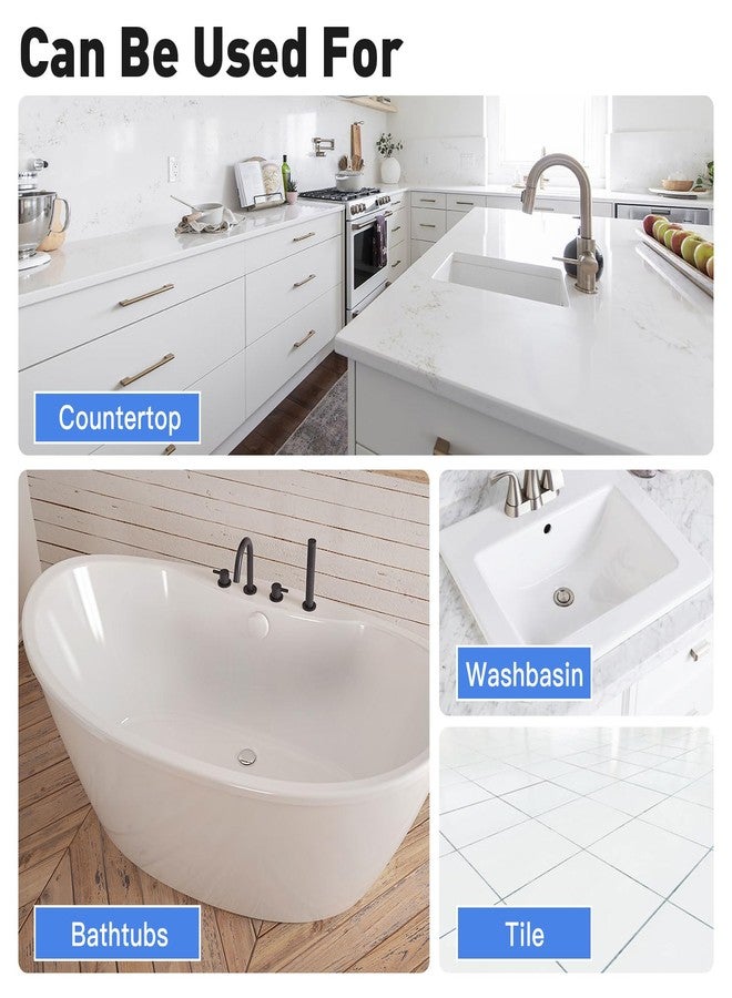 DWIL Tub Paint, Tub and Tile Refinishing Kit 33oz with Tools, Tile Refinishing Kit White Bathtub Paint Water Based &Low Odor, Easy to Use Sink for Bathroom Kitchen, Semi-Gloss White, 50-55sq.ft - Image 5