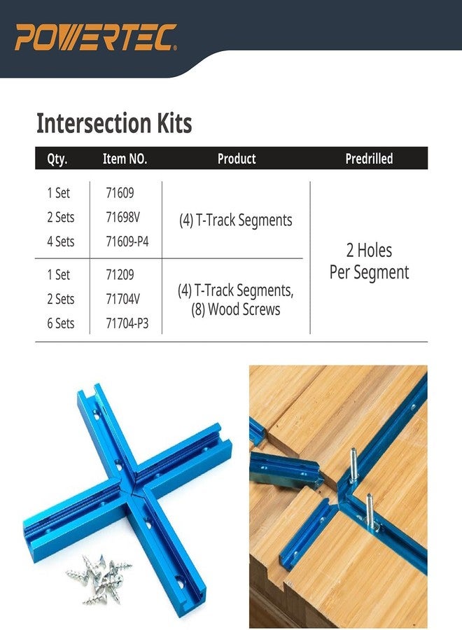 POWERTEC 71372V 36 Inch Double-Cut Profile Universal T-Track with Predrilled Mounting Holes, 4 Pack, T Track for Woodworking Jigs and Fixtures, Drill Press Table, Router Table, Workbench - Image 5