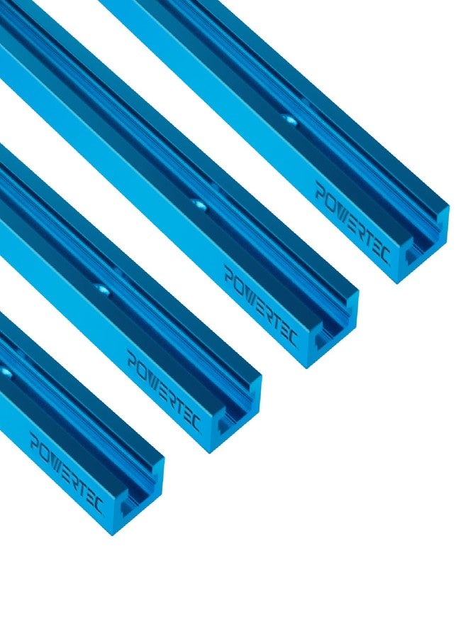 POWERTEC 71372V 36 Inch Double-Cut Profile Universal T-Track with Predrilled Mounting Holes, 4 Pack, T Track for Woodworking Jigs and Fixtures, Drill Press Table, Router Table, Workbench - Image 1