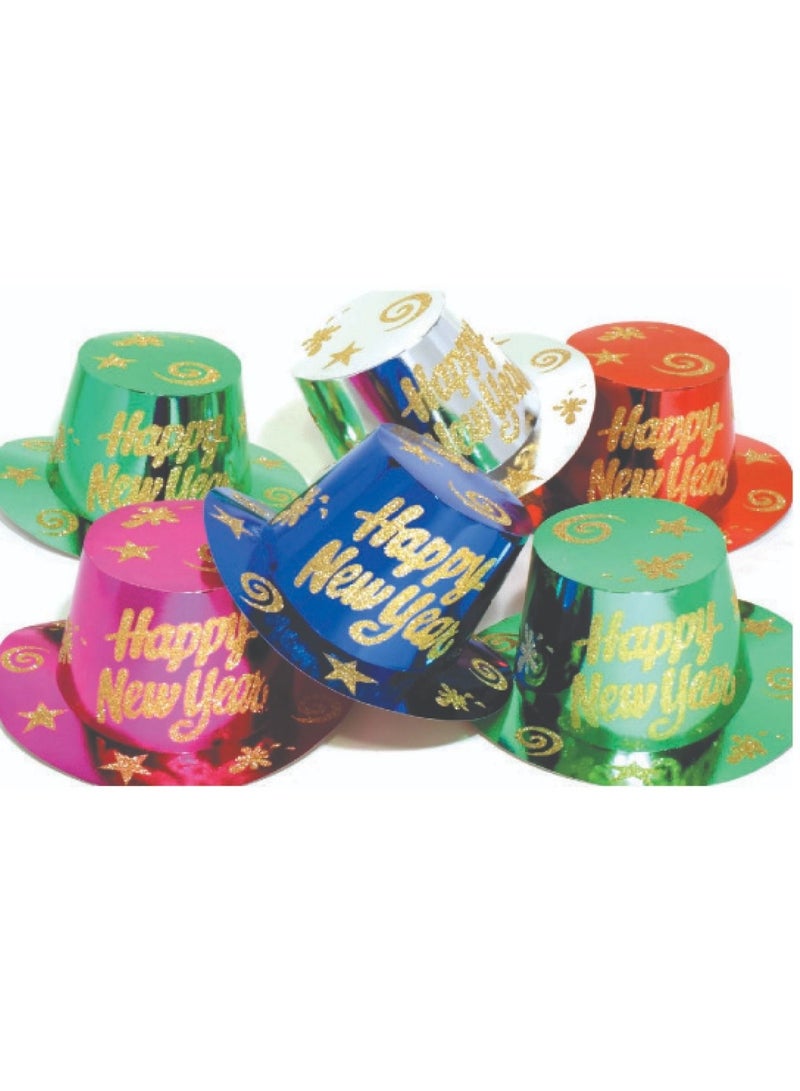 Top Hats Foil Glittered Assorted Colour