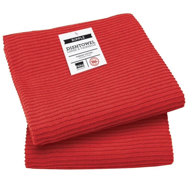 Now Designs Ripple Kitchen Towel Set of 2 Red