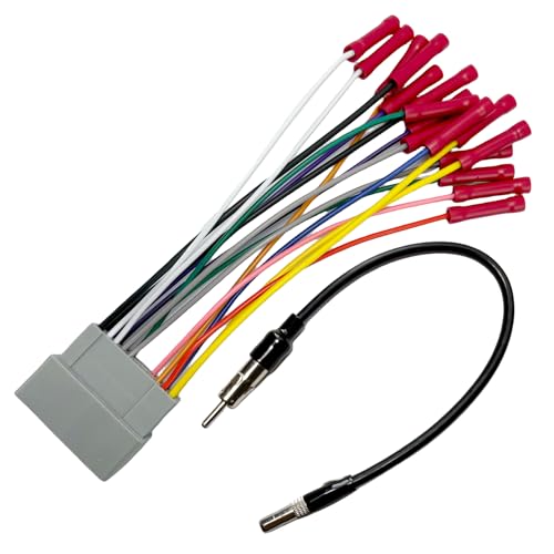 WildTundra 22Pin Radio Wiring Harness with Antenna Adapter for Dodge 2002-2010 Chrysler 2000-2007 Jeep 2003-2008 Aftermarket Car Stereo Wiring Harness Connector Car Stereo Radio Wiring Harness Cable Install Kit - Image 1