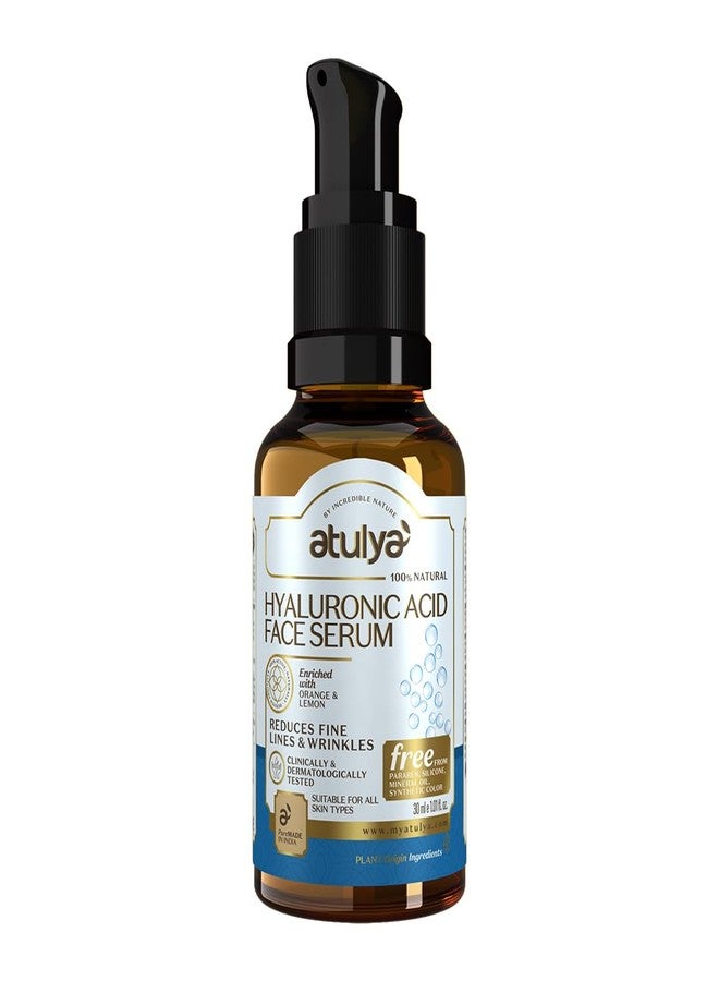 Atulya Hyaluronic Acid Face Serum | Removes Dead Skin Cells | Balances Oil Production | Soothes & Heals Acne | Reveals Brighter, Smoother Skin | Suitable for All Skin Types | 30ml