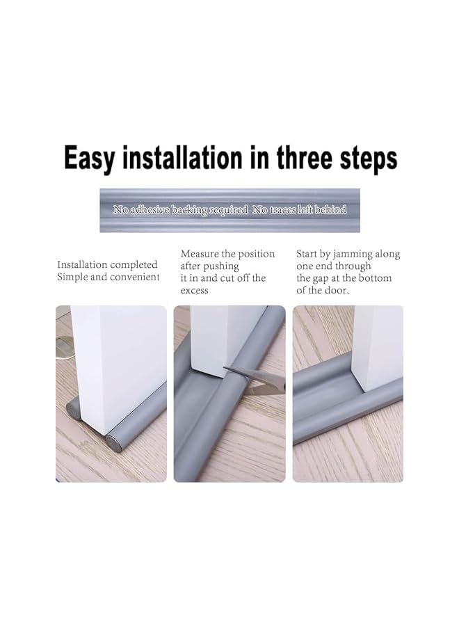 The Bros Door Draft Stopper, 2 Pcs Door Noise Blocker Double Draft Stopper for Bottom of Door Silencer Sound Proof, Windproof, Dustproof, Block Light, Insect Resistant, Draft Guard, Under Blocker 100 cm - Image 4