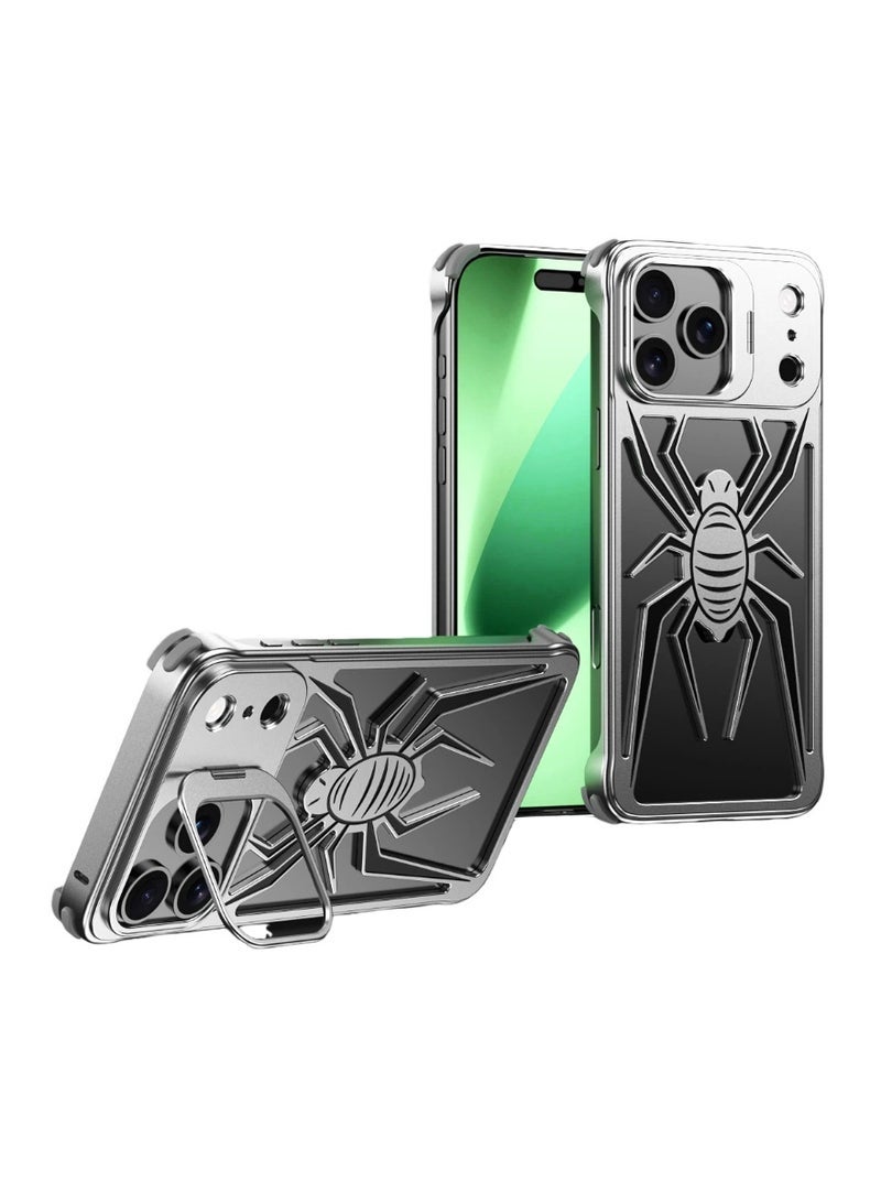 general iPhone 17ProMax/17Pro mobile phone case spider bracket metal hollow anti-fall protective cover - Image 1