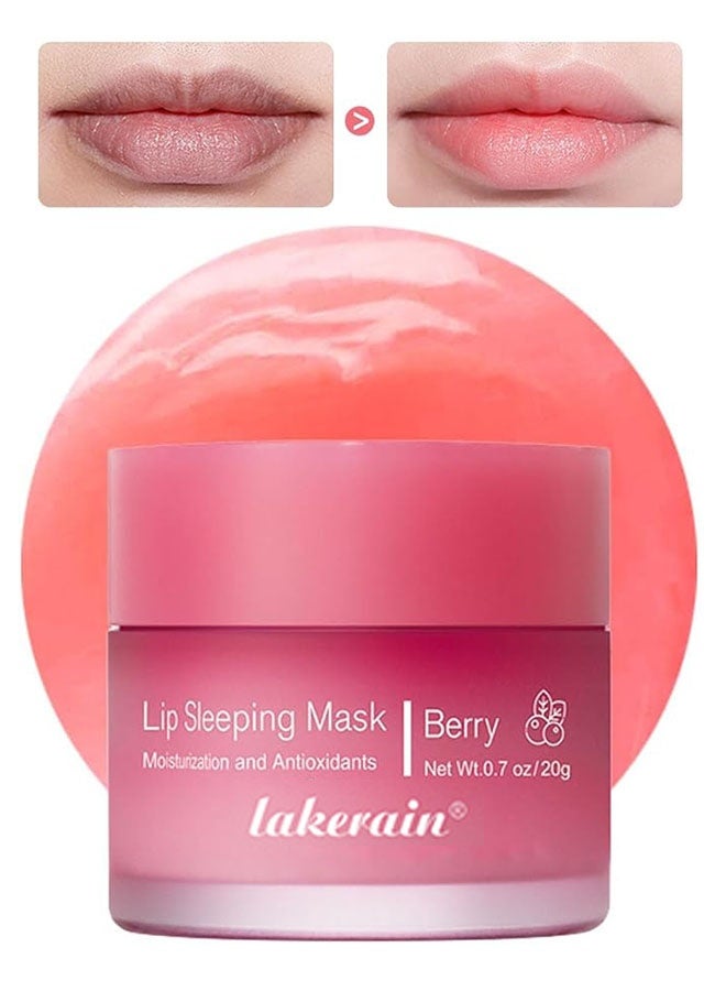 lakerain Lip Sleeping Mask 20g, Moistuization and Antioxidants, Hydrating, Moisturizing Lip Mask, Lip Balm, Lip Oil, Lip Skin Care, Night Sleep Anti Chapped Lip Cream, Berry - Image 1