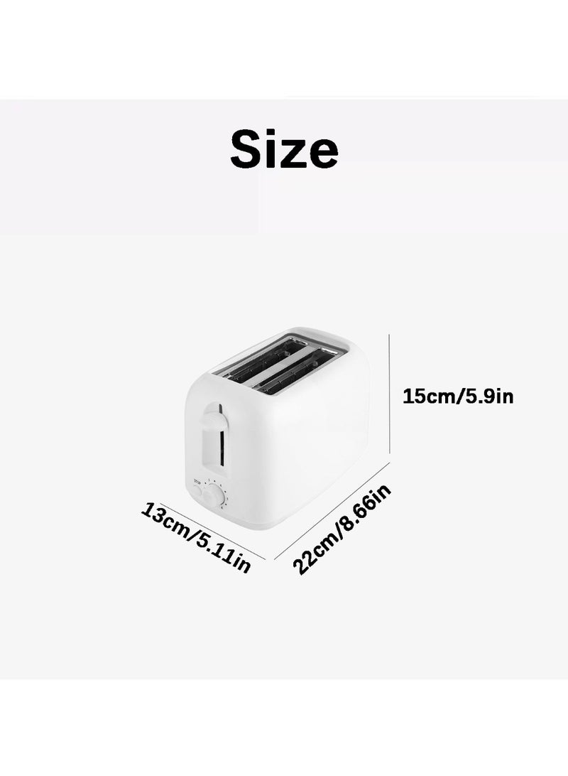 Flushrenic Toaster, 2-slice toaster, 90-second toasting, automatic shut-off function, ultra-wide slot, 6 types of toast Settings, detachable breadcrumb tray - Image 2