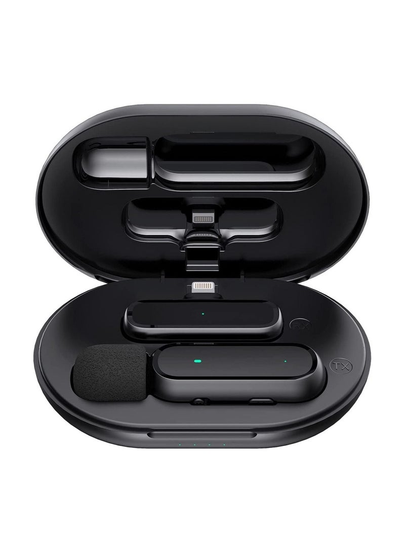 Wireless Microphones with Charging Case Portable Video Recording Studio Rechargeable Mic Receiver Low Latency Interview (1 Lightning MIC)  - Image 2