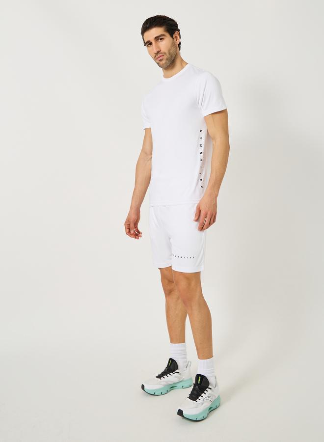 Styli Texture Regular Fit Training T-Shirt and Shorts set  - Image 1