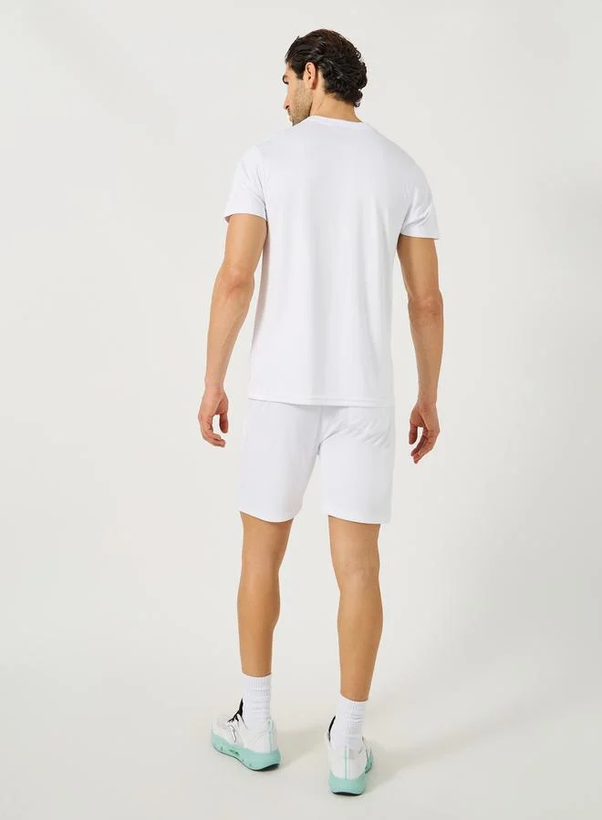 Styli Texture Regular Fit Training T-Shirt and Shorts set