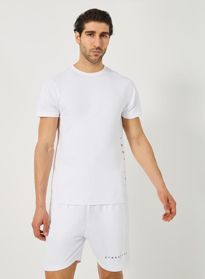 Styli Texture Regular Fit Training T-Shirt and Shorts set  - Image 2