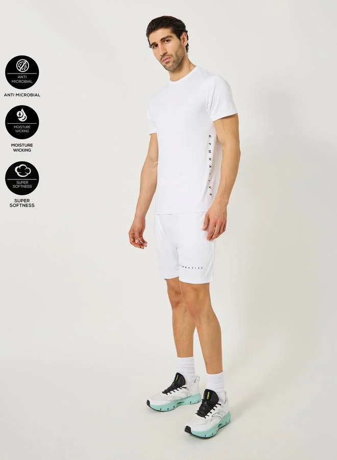 Printed Regular Fit Training T-Shirt and Shorts Set