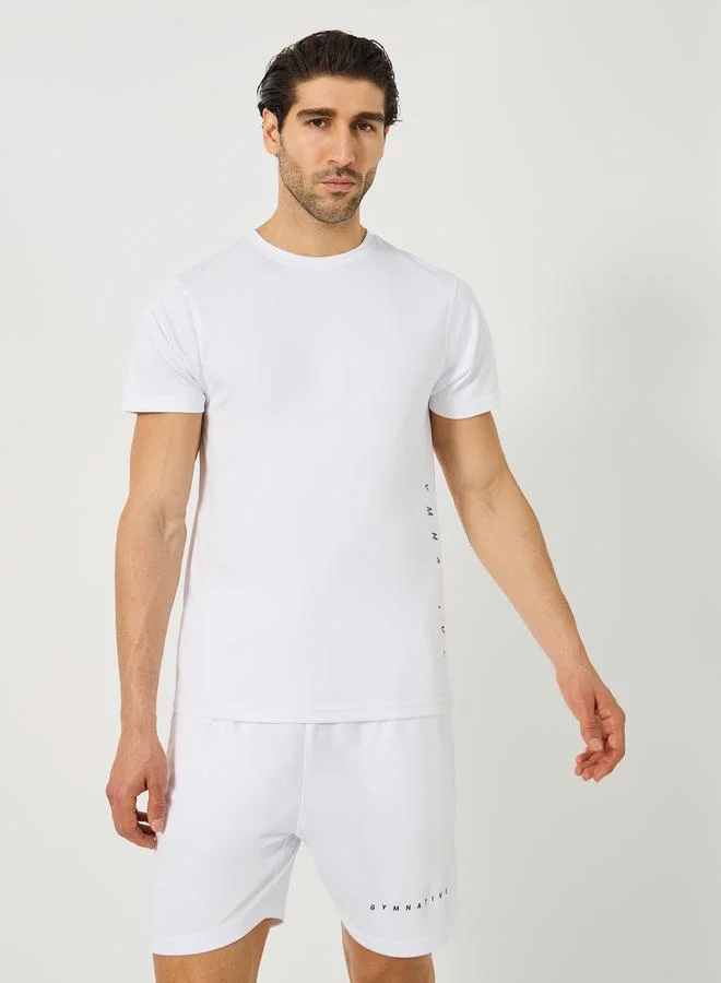 Styli Active Printed Regular Fit Training T-Shirt and Shorts Set