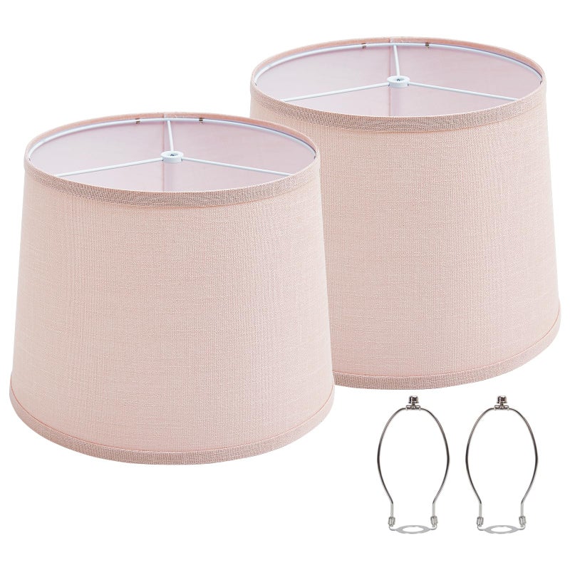 Luvkczc Lampshades Set of 2 for Table Floor Lamp Drum Lamp Shades 127 Top x 127 Bottom x 10 High Natural Linen Hand Crafted Lamp Shade Harp Holder Included - Image 2