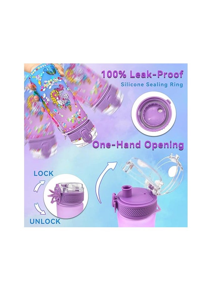 NIBEMINENT Decorate Your Own Water Bottle Kits for Girls Age 4-6-8-10,Unicorn Gem Diamond Painting Crafts,Fun Arts and Crafts Gifts Toys for Girls Birthday(Unicorn)  - Image 5