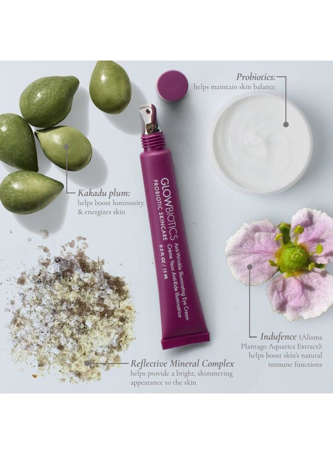 Glowbiotics Anti-Wrinkle Illuminating Eye Cream: Reduces Dark Circles, Puffy Eyes, Fine Lines & Wrinkles, With Probiotics & Antioxidants, 0.5 Fl Oz - Image 2