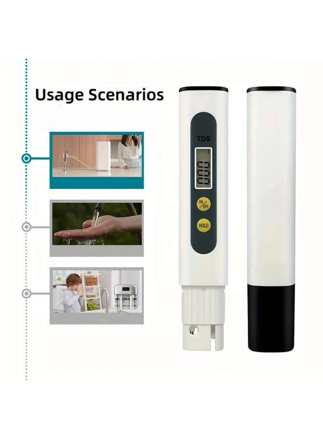 White Digital pH Meter 001pH Accuracy Pen Tester for Hydroponics Drinking Water Pools Aquariums - Image 4