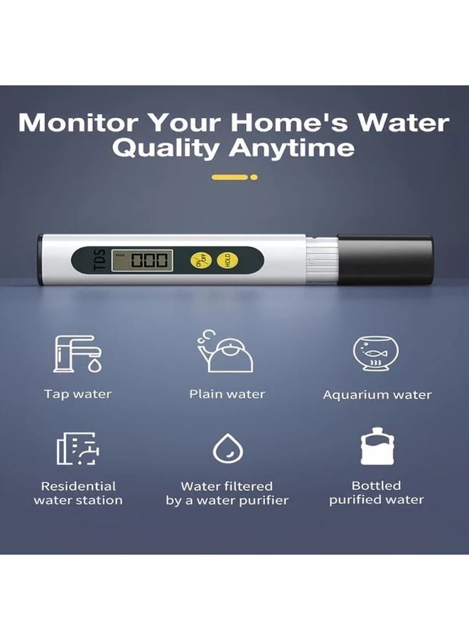 White Digital pH Meter 001pH Accuracy Pen Tester for Hydroponics Drinking Water Pools Aquariums - Image 5