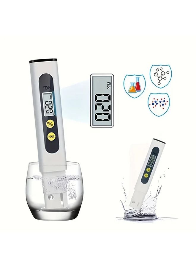 White Digital pH Meter 001pH Accuracy Pen Tester for Hydroponics Drinking Water Pools Aquariums - Image 2