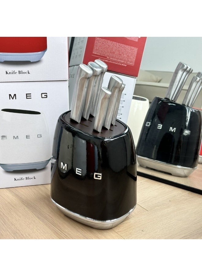 سميج قاعدة سكين SMEG، حامل سكين في مجموعة الاستانلس ستيل القديمة لآنية المطبخ المطبخ (باستثناء السكين الاستانلس ستيل) - Image 3