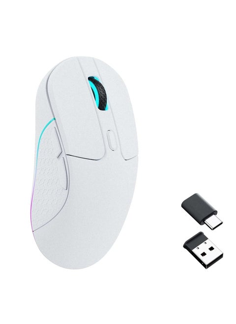 M3 Wireless Mouse, PAW3395 Sensor with Programmable Macro Button 26,000 DPI Supports 2.4 GHz/Bluetooth 5.1, 79g Ultra-Light Ergonomic Design Up to 70 Hours Using for PC Mac Laptop