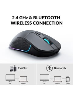 M3 Wireless Mouse, PAW3395 Sensor with Programmable Macro Button 26,000 DPI Supports 2.4 GHz/Bluetooth 5.1, 79g Ultra-Light Ergonomic Design Up to 70 Hours Using for PC Mac Laptop - pzsku/Z9434526220E37F70619DZ/45/_/1687272526/83c9bb75-535e-4bfc-959c-942368342a23