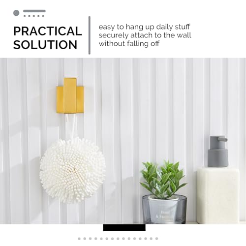 Angle Simple Towel Hook for Bathroom, SUS 304 Stainless Steel Robe Coat Hook for Wall, Hand Towel Holder, Brushed Gold - Image 4