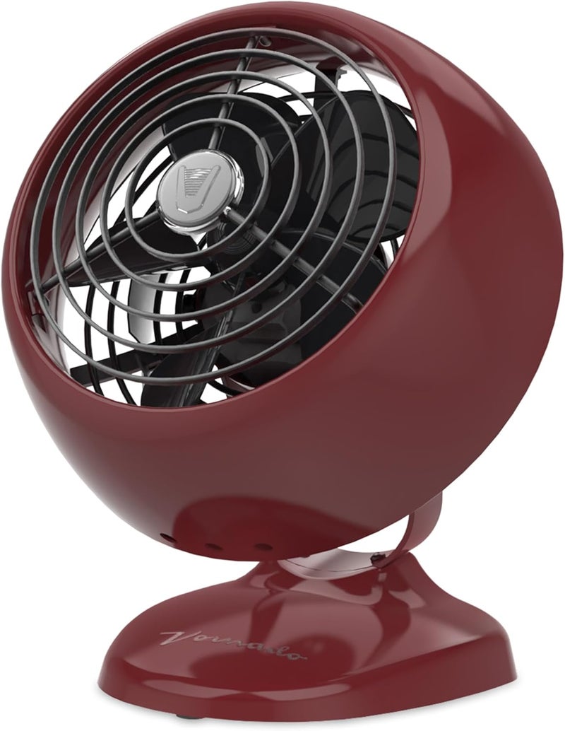 Vornado مروحة VFAN™ الصغيرة، مروحة كلاسيكية عتيقة، مروحة هواء معدنية عتيقة، للمكتب وجانب السرير، سرعتان، ميل قابل للتعديل، تبريد شخصي مع تدفق هواء مستهدف، هادئة، كستنائي - Image 1